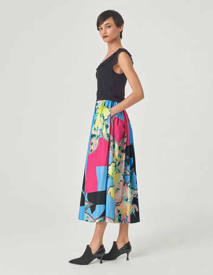 MARYLING Skirts Cotton Art Print Skirt Rose 8211 Women MARYLING Skirts Cotton Art Print Skirt Rose 8211 Women