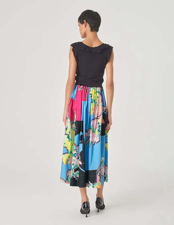 MARYLING Skirts Cotton Art Print Skirt Rose 8211 Women MARYLING Skirts Cotton Art Print Skirt Rose 8211 Women