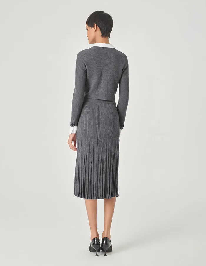MARYLING Skirts Gray Pinpleated Fishtail Knitted Skirt Grey 8211 Women MARYLING Skirts Gray Pinpleated Fishtail Knitted Skirt Grey 8211 Women