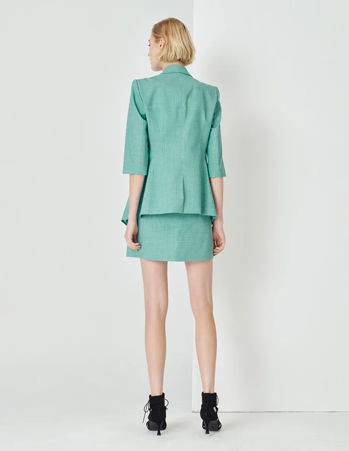 MARYLING Skirts Light Green Small Check Houndstooth Button Skirt Mix 8211 Women MARYLING Skirts Light Green Small Check Houndstooth Button Skirt Mix 8211 Women