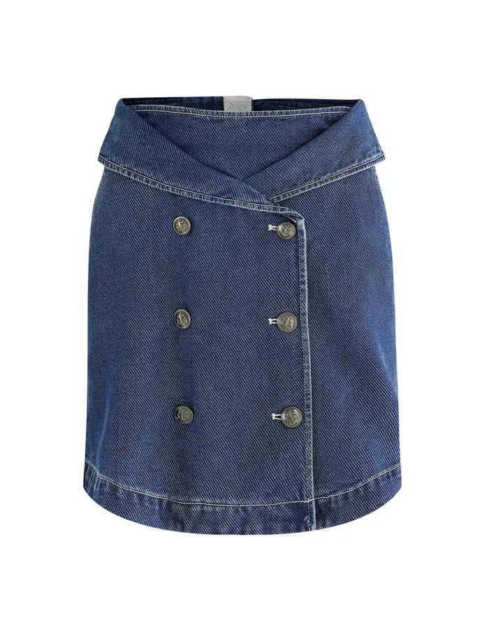 MARYLING Skirts METAL BUTTON DOUBLEBREASTED DENIM SKIRT Blue 8211 Women