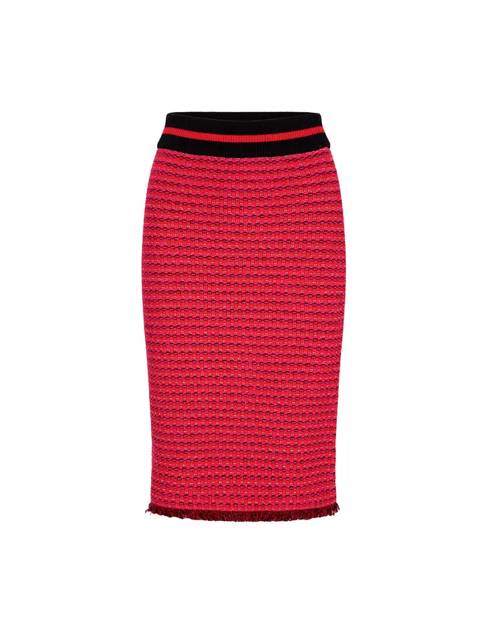 MARYLING Skirts Raspberry Plaid Knitted Skirt Checkes 8211 Women