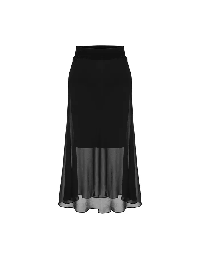 MARYLING Skirts Silk Georgette Needlework With Skirt Black 8211 Women