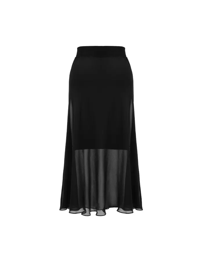 MARYLING Skirts Silk Georgette Needlework With Skirt Black 8211 Women MARYLING Skirts Silk Georgette Needlework With Skirt Black 8211 Women