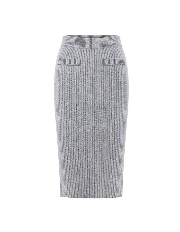 MARYLING Skirts Smoke Grey Knitted Skirt Grey 8211 Women MARYLING Skirts Smoke Grey Knitted Skirt Grey 8211 Women