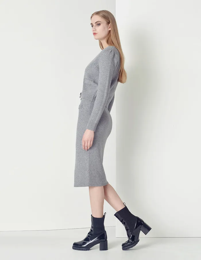MARYLING Skirts Smoke Grey Knitted Skirt Grey 8211 Women MARYLING Skirts Smoke Grey Knitted Skirt Grey 8211 Women