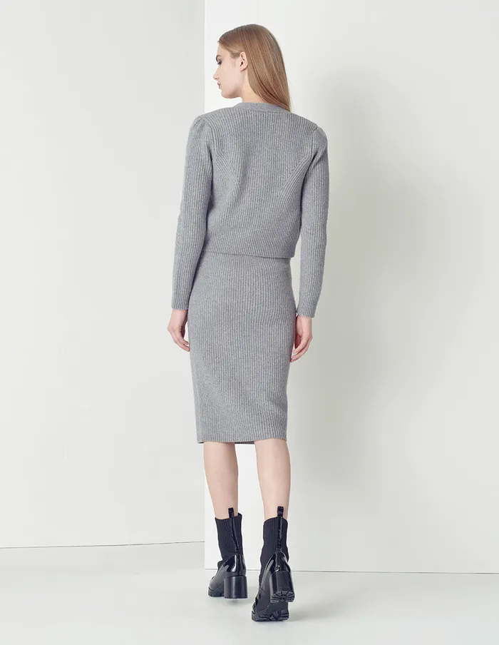 MARYLING Skirts Smoke Grey Knitted Skirt Grey 8211 Women MARYLING Skirts Smoke Grey Knitted Skirt Grey 8211 Women