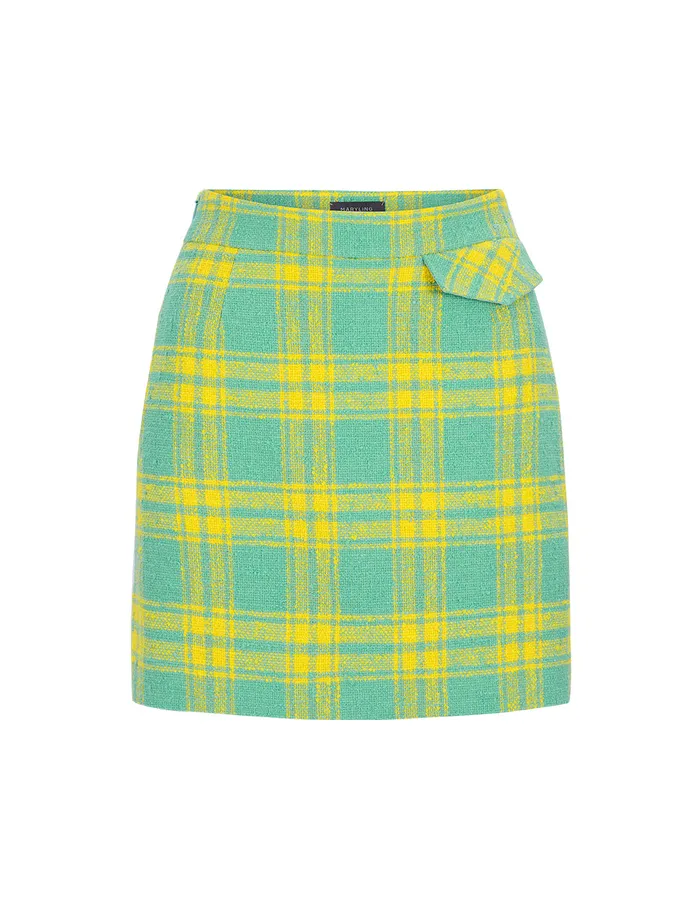 MARYLING Skirts Spring Green Plaid Mini Skirt Mix 8211 Women MARYLING Skirts Spring Green Plaid Mini Skirt Mix 8211 Women