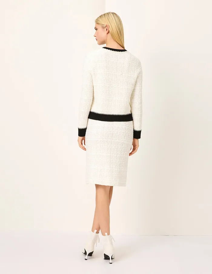 MARYLING Skirts Straight KneeLength White Textured Knit Skirt Snow 8211 Women MARYLING Skirts Straight KneeLength White Textured Knit Skirt Snow 8211 Women