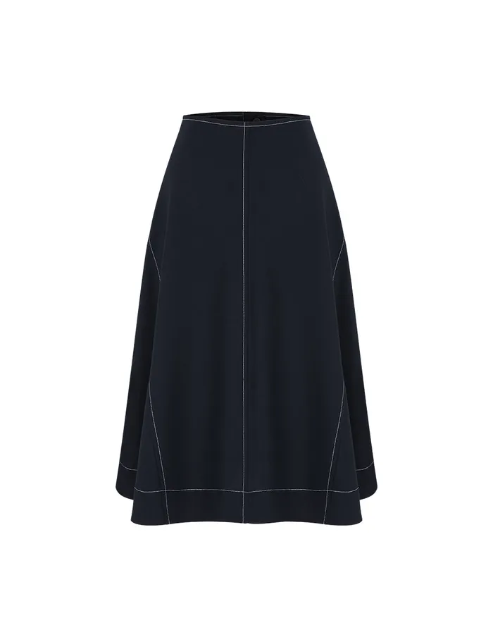 MARYLING Skirts White Trim KneeLength Trumpet Skirt Blue Ashes 8211 Women MARYLING Skirts White Trim KneeLength Trumpet Skirt Blue Ashes 8211 Women