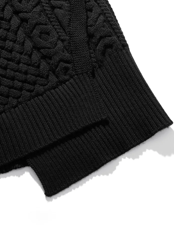 MARYLING Vest Black Vneck Hem Asymmetric Wool Knitted Vest Black 8211 Women MARYLING Vest Black Vneck Hem Asymmetric Wool Knitted Vest Black 8211 Women