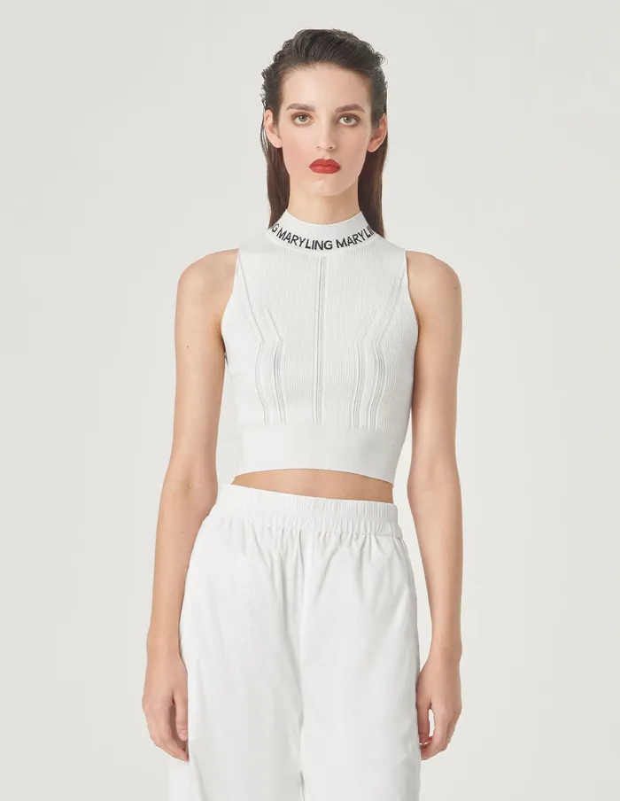 MARYLING Vest White Turtleneck Knitted Vest Snow 8211 Women MARYLING Vest White Turtleneck Knitted Vest Snow 8211 Women