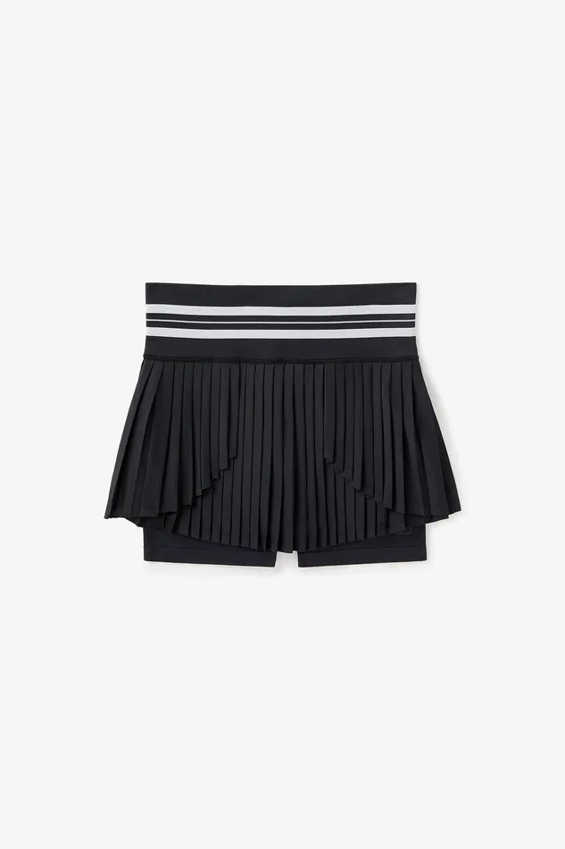 Matching Sets Women Fila Challenger Pleated Seamless Skort 985 Blackgardeniaultimate Gray