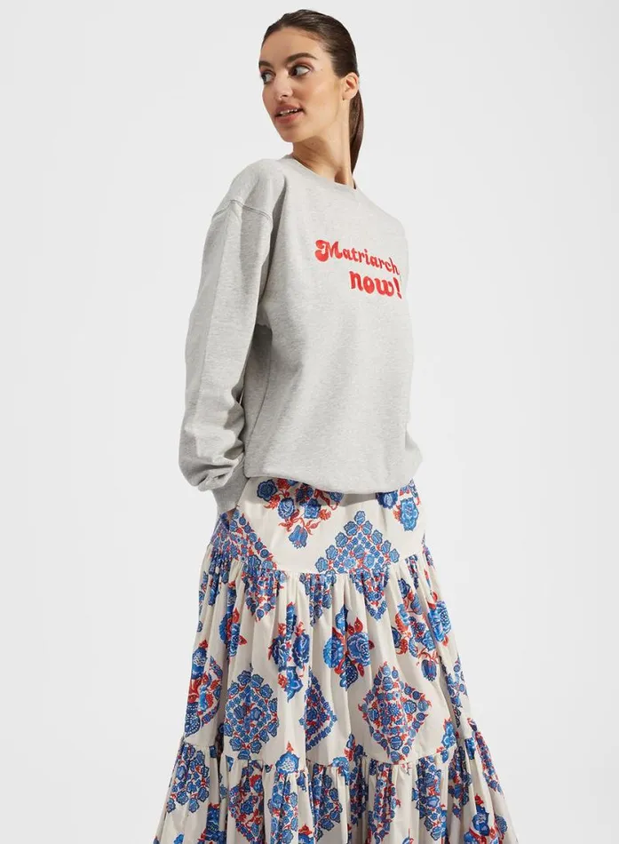 MATRIARCHY NOW Standup Sweatshirt Tunita Grigio Women La Double J Tshirts and Sweatshirts MATRIARCHY NOW Standup Sweatshirt Tunita Grigio Women La Double J Tshirts and Sweatshirts