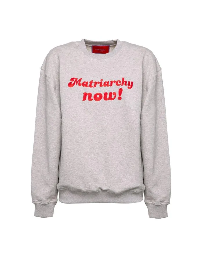 MATRIARCHY NOW Standup Sweatshirt Tunita Grigio Women La Double J Tshirts and Sweatshirts MATRIARCHY NOW Standup Sweatshirt Tunita Grigio Women La Double J Tshirts and Sweatshirts