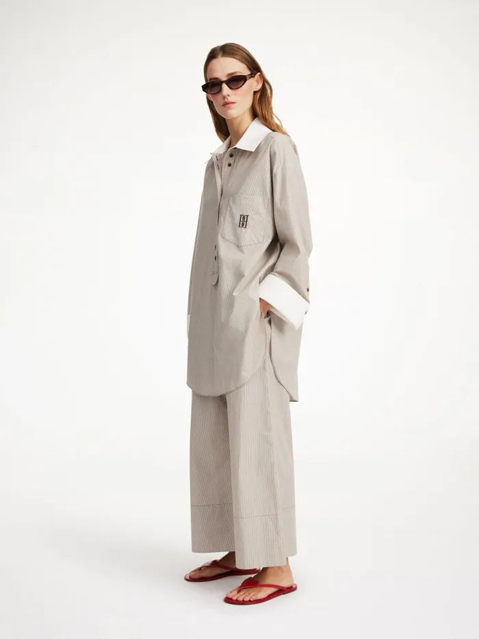 Maye Organic Cotton Shirt Warm Brown Women By Malene Birger Shirts