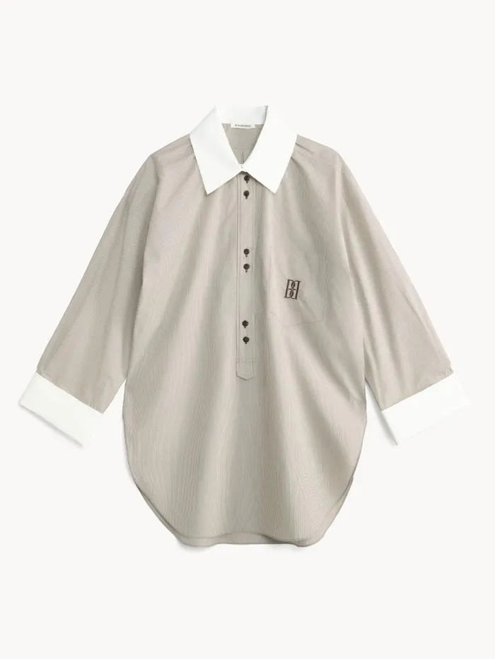 Maye Organic Cotton Shirt Warm Brown Women By Malene Birger Shirts