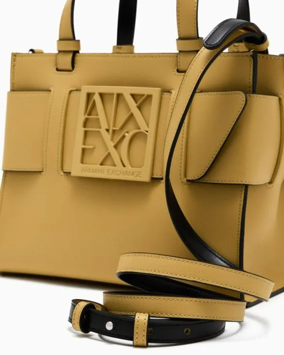 Medium Tote Bag With Double Handles And Shoulder Strap Yellow Women Armani Shoppers Medium Tote Bag With Double Handles And Shoulder Strap Yellow Women Armani Shoppers