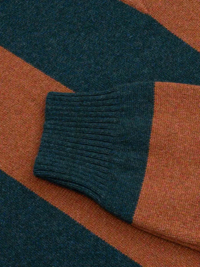 Men Begg X Co Sweaters Hooped Rugby Cashmere Sweater Kilmuir Rum