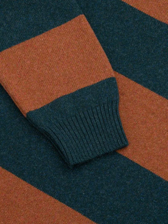 Men Begg X Co Sweaters Hooped Rugby Cashmere Sweater Kilmuir Rum