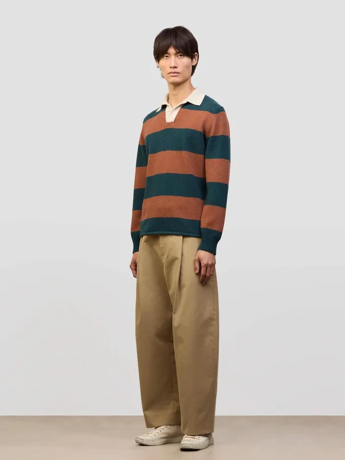 Men Begg X Co Sweaters Hooped Rugby Cashmere Sweater Kilmuir Rum