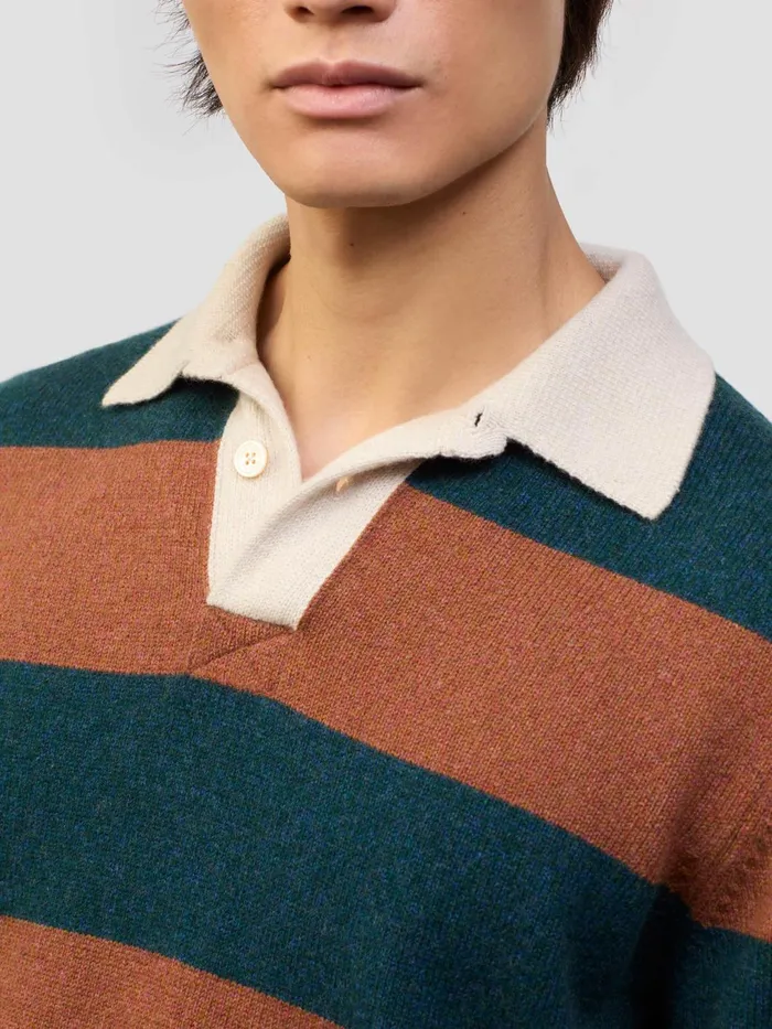 Men Begg X Co Sweaters Hooped Rugby Cashmere Sweater Kilmuir Rum