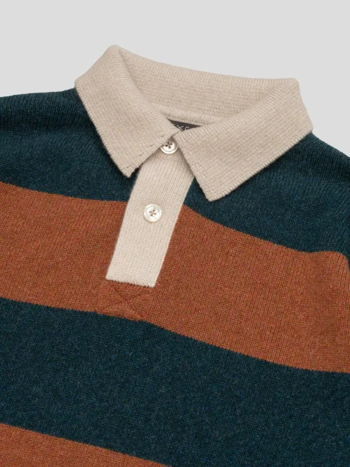 Men Begg X Co Sweaters Hooped Rugby Cashmere Sweater Kilmuir Rum
