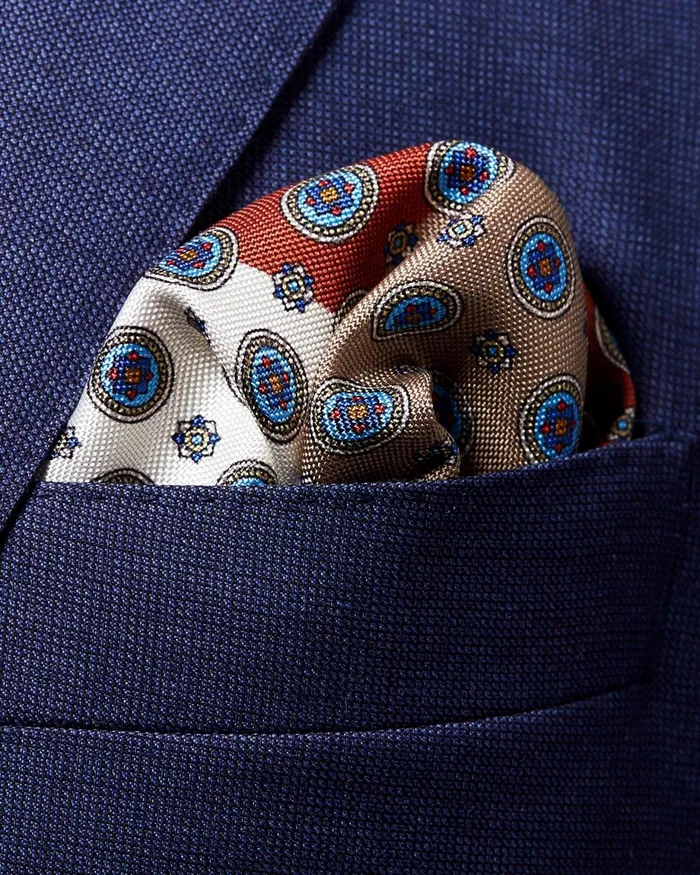 Men Brown Silk Pocket Square Four Squares Brown Eton Pocket Squares Men Brown Silk Pocket Square Four Squares Brown Eton Pocket Squares