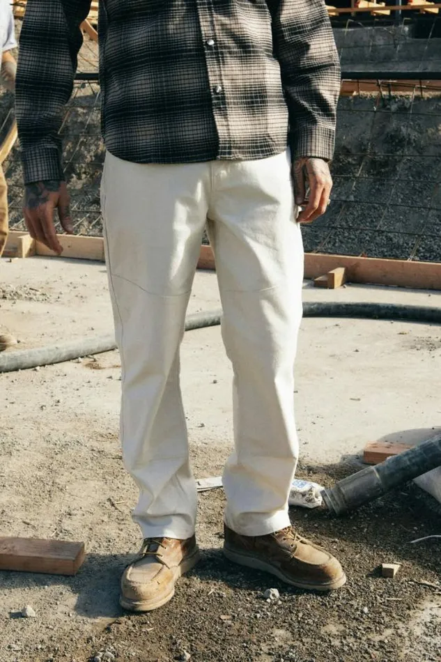 Men Builders Carpenter Stretch Pant Egret White Brixton Pants