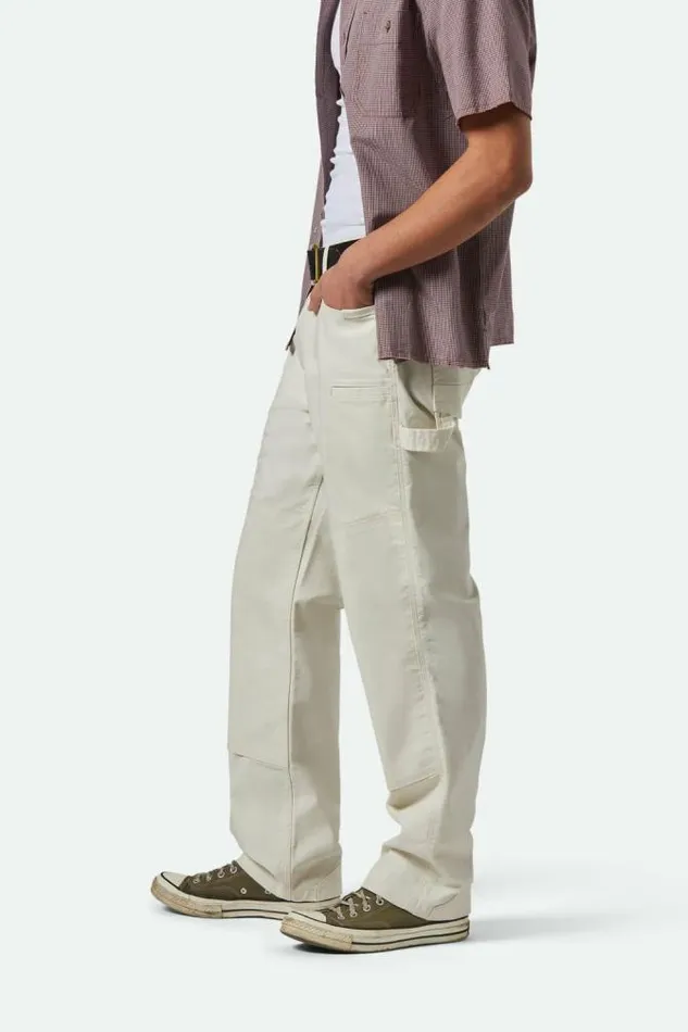 Men Builders Carpenter Stretch Pant Egret White Brixton Pants