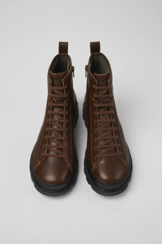 Men Camper Ankle Boots Brutus Brown Medium Lace Boot Men Camper Ankle Boots Brutus Brown Medium Lace Boot