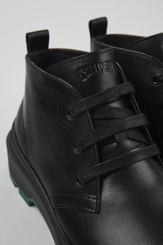 Men Camper Ankle Boots Brutus Trek MICHELIN Black Leather Shoes