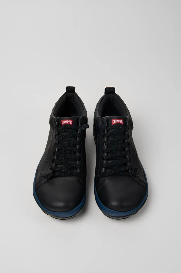 Men Camper Ankle Boots Peu Pista GORETEX Black Leather Shoes