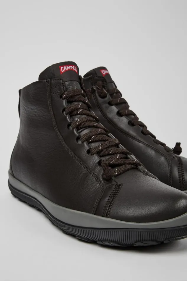 Men Camper Ankle Boots Peu Pista GORETEX Brown Leather Ankle Boots