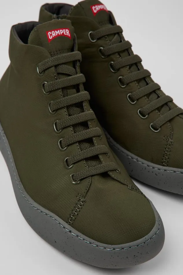 Men Camper Ankle Boots Peu Touring Green Textile Ankle Boots
