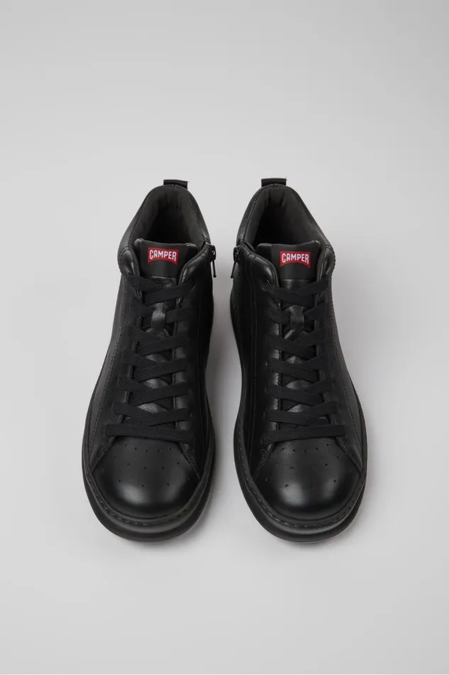 Men Camper Ankle Boots Runner Black Leather Ankle Boots Men Camper Ankle Boots Runner Black Leather Ankle Boots