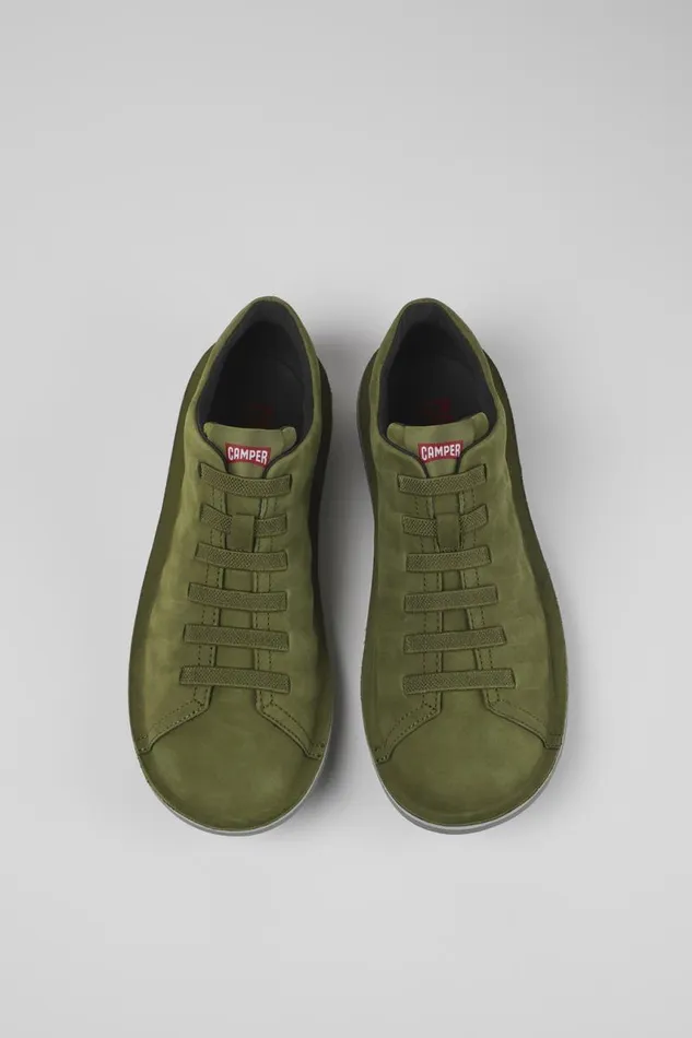 Men Camper Casual Shoes Beetle Green Nubuck Low Sneaker Men Camper Casual Shoes Beetle Green Nubuck Low Sneaker