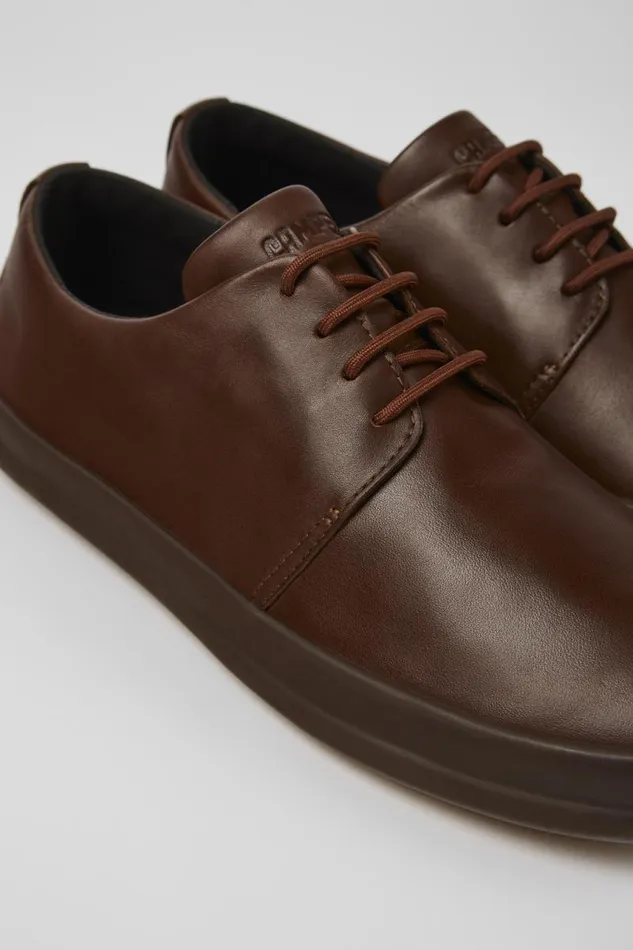 Men Camper Casual Shoes Chasis Brown Leather Shoes
