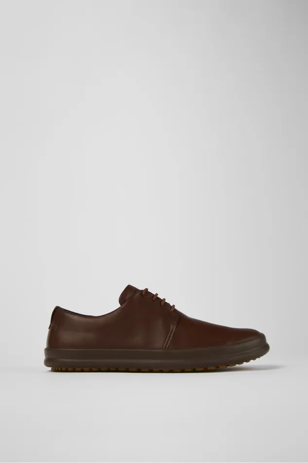 Men Camper Casual Shoes Chasis Brown Leather Shoes Men Camper Casual Shoes Chasis Brown Leather Shoes