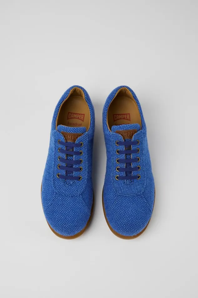Men Camper Casual Shoes Pelotas Blue Wool Viscose And Leather Shoes Men Camper Casual Shoes Pelotas Blue Wool Viscose And Leather Shoes