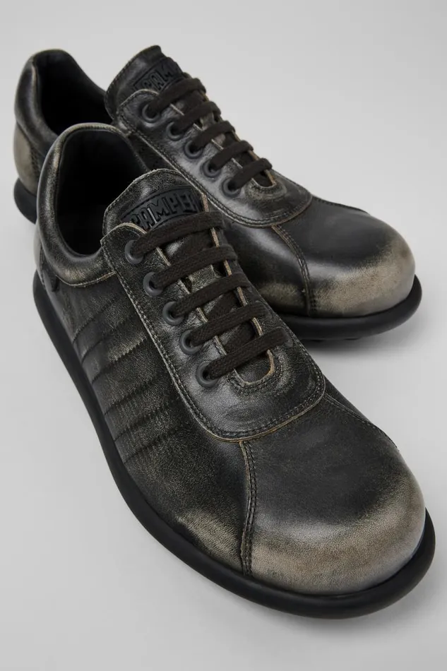 Men Camper Casual Shoes Pelotas Gray Leather Shoes
