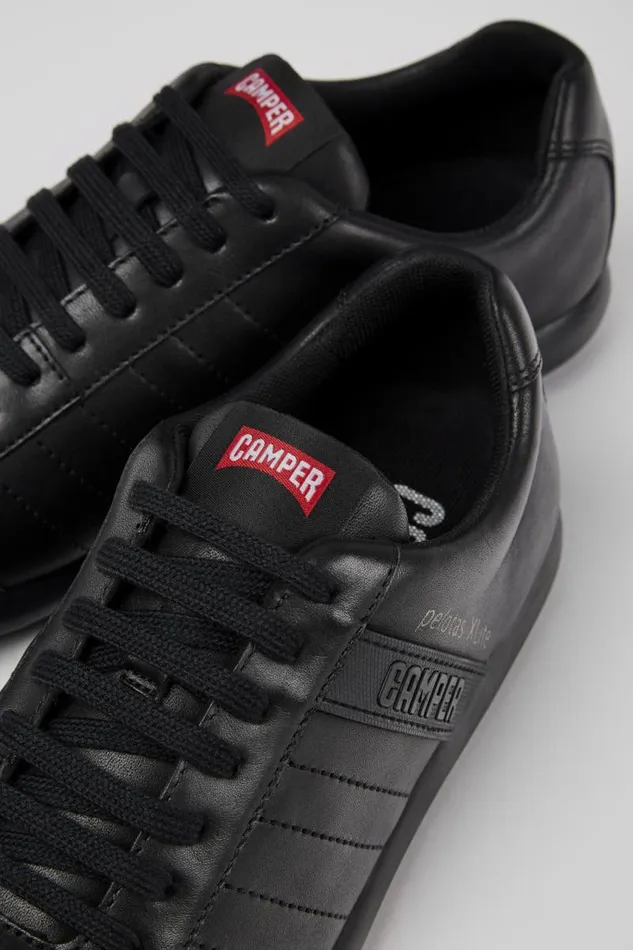 Men Camper Casual Shoes Pelotas XLite Black Leather Shoes