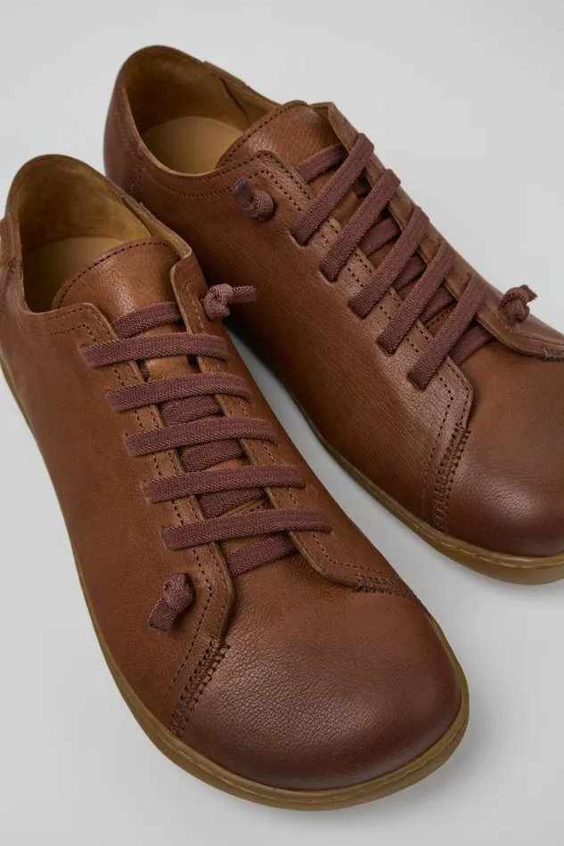 Men Camper Casual Shoes Peu Brown Leather Shoes