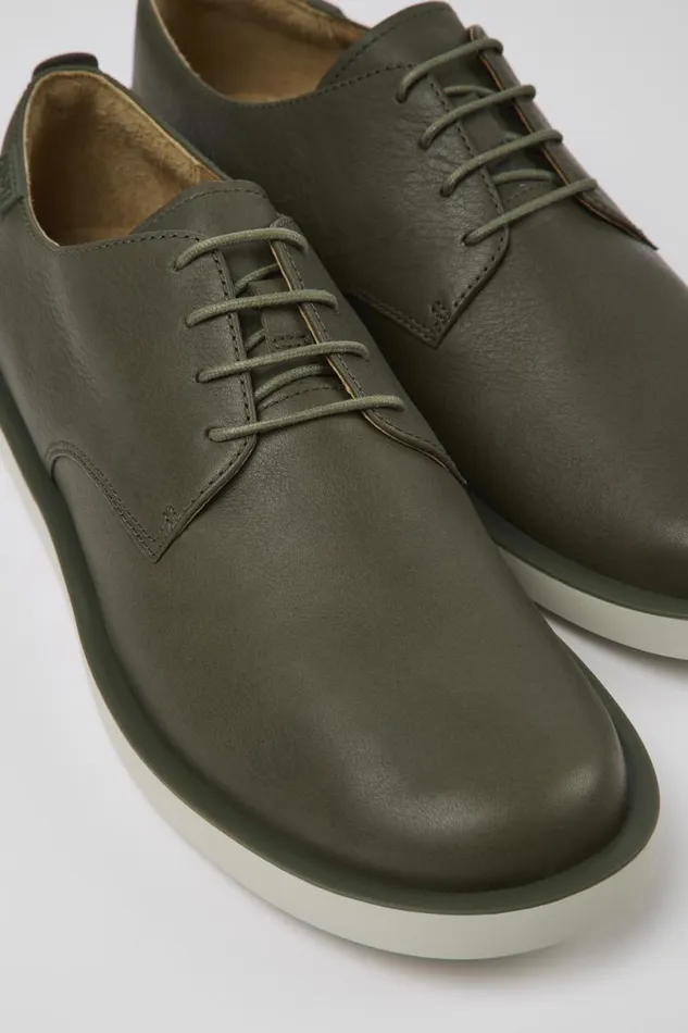 Men Camper Casual Shoes Wagon Green Leather Shoes