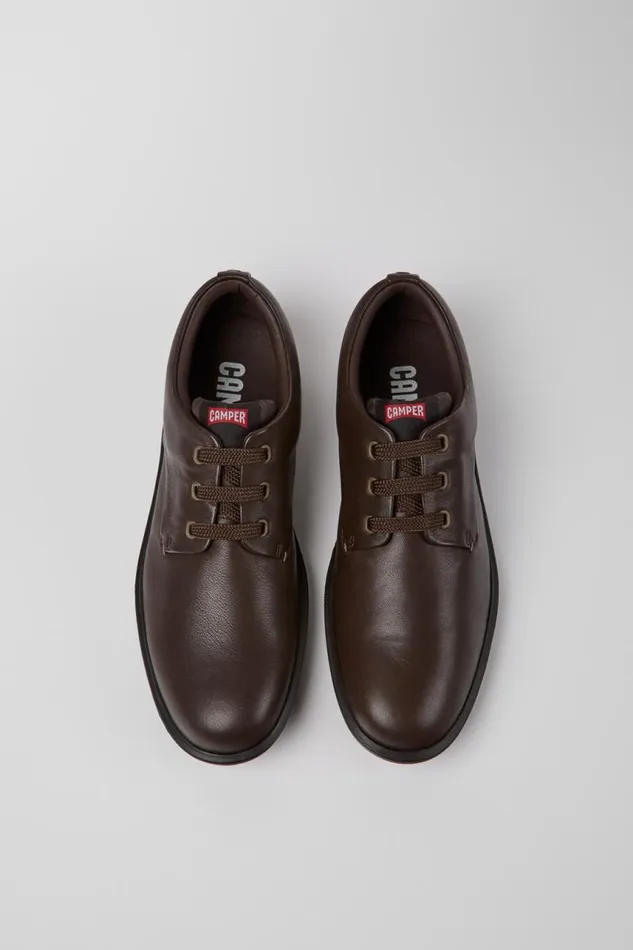 Men Camper Formal Shoes Atom Work Dark Brown Blucher Shoes Men Camper Formal Shoes Atom Work Dark Brown Blucher Shoes