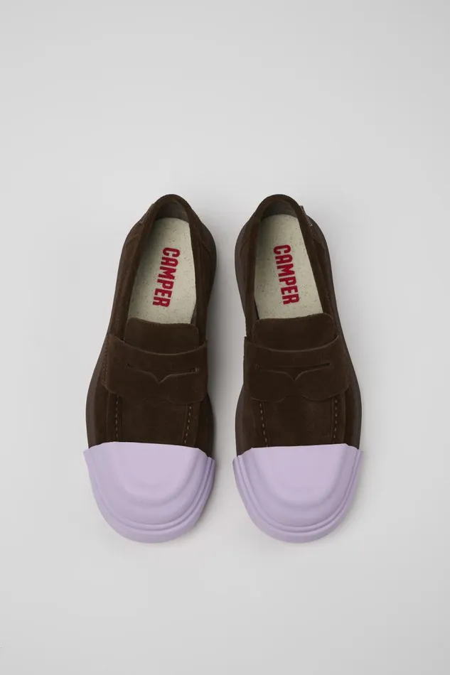 Men Camper Formal Shoes Junction Brown Nubuck Moccasin Men Camper Formal Shoes Junction Brown Nubuck Moccasin