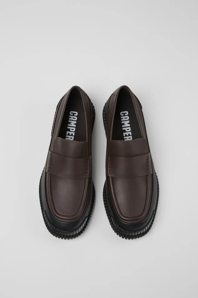 Men Camper Formal Shoes Pix Brownblack Leather Moccasin Men Camper Formal Shoes Pix Brownblack Leather Moccasin