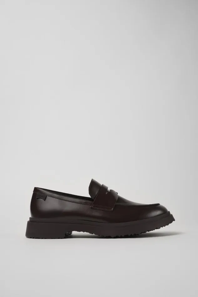 Men Camper Formal Shoes Walden Brown Leather Loafers Men Camper Formal Shoes Walden Brown Leather Loafers