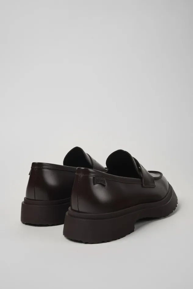 Men Camper Formal Shoes Walden Brown Leather Loafers Men Camper Formal Shoes Walden Brown Leather Loafers