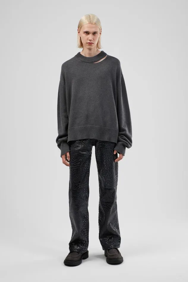 Men Camper Knit Melange Knit Sweater Gray Melange Knit Sweater